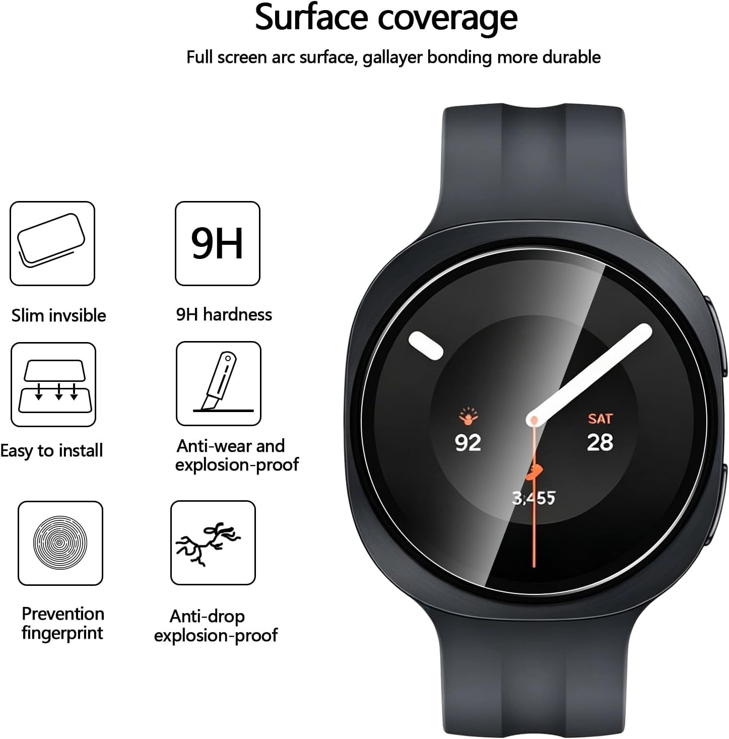 5 Pcs HD Tempered Glass For Sa - огляд і ціна Accessories For Galaxy Watch 5