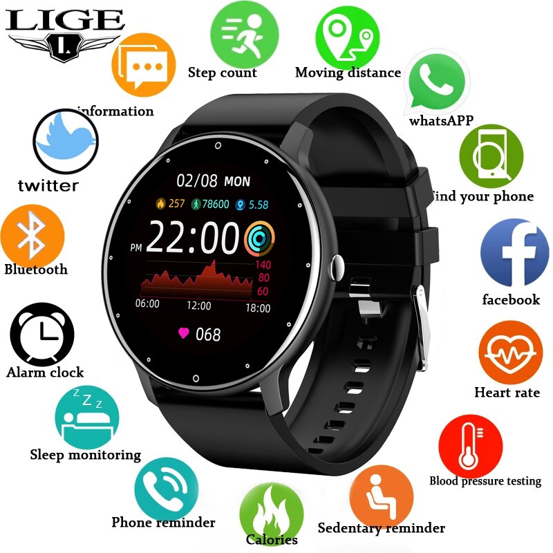 LIGE Smart Watch Men Women Ful - огляд і ціна Smartwatch Instagram